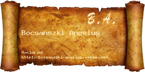 Bocsanszki Angelus névjegykártya